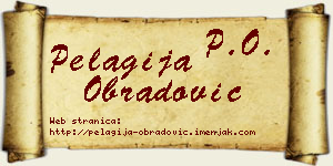 Pelagija Obradović vizit kartica